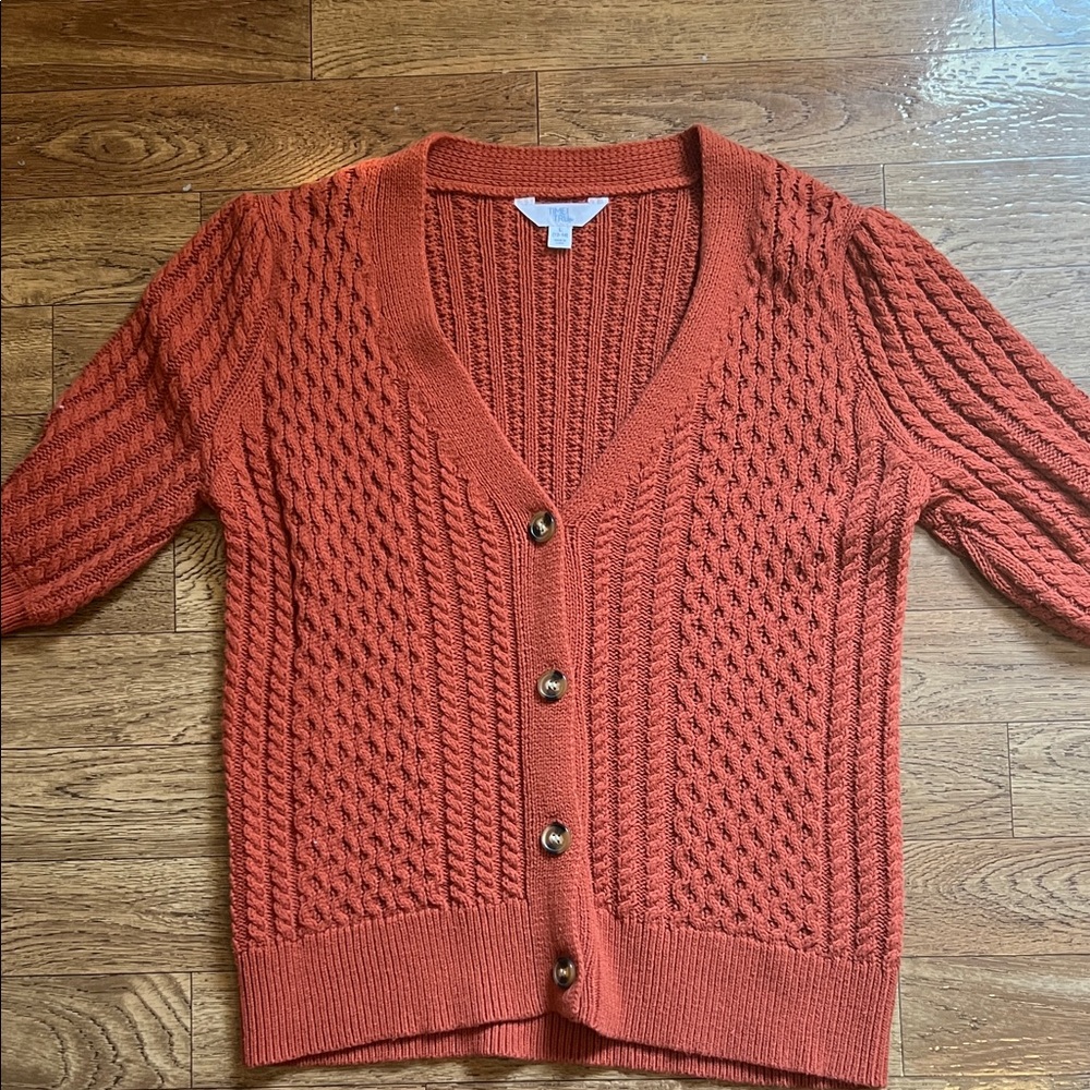 Time and Tru Women's Rust Cardigan Sweater